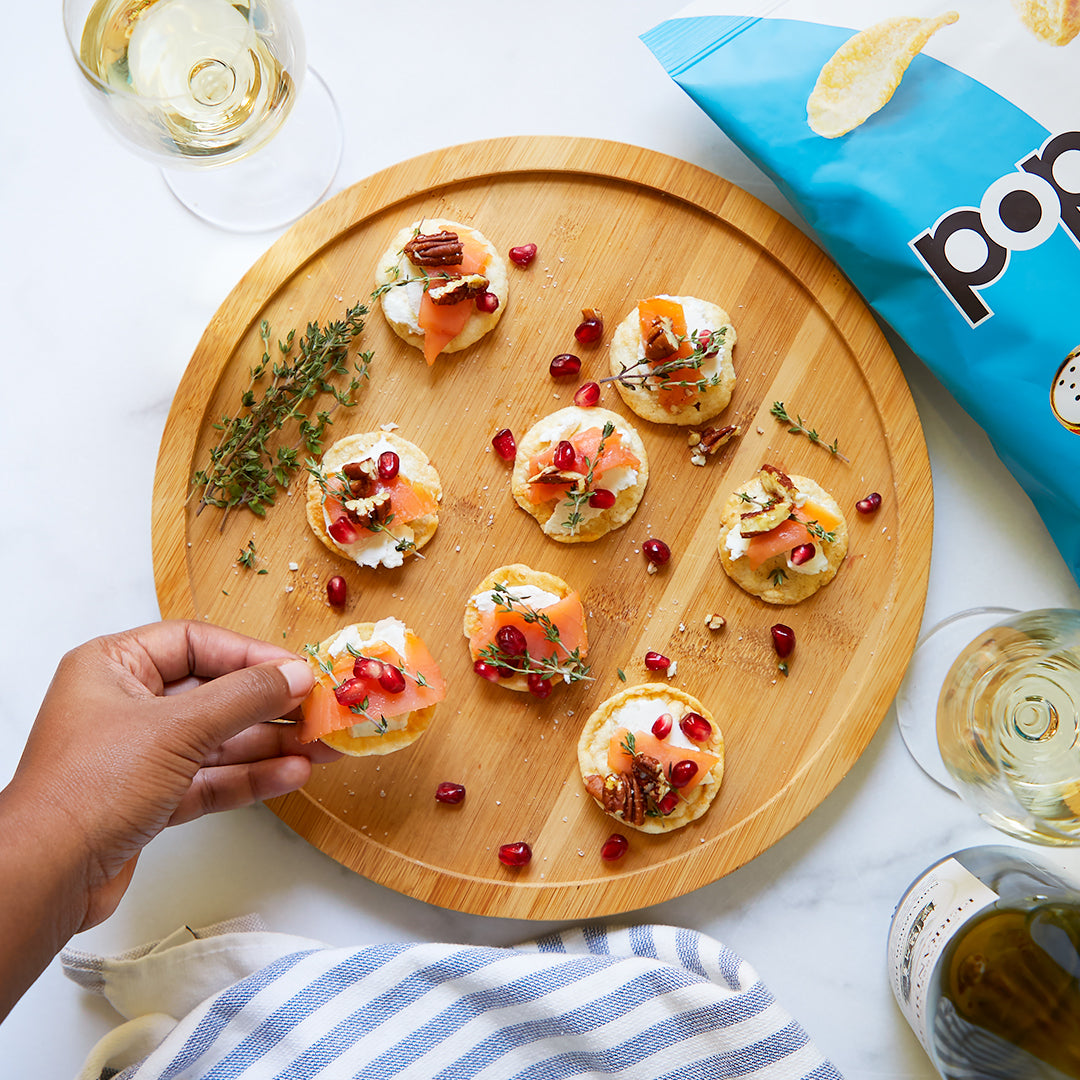 Healthy Crostinis with Smoke Salmon Appetizer Recipe From Popchips