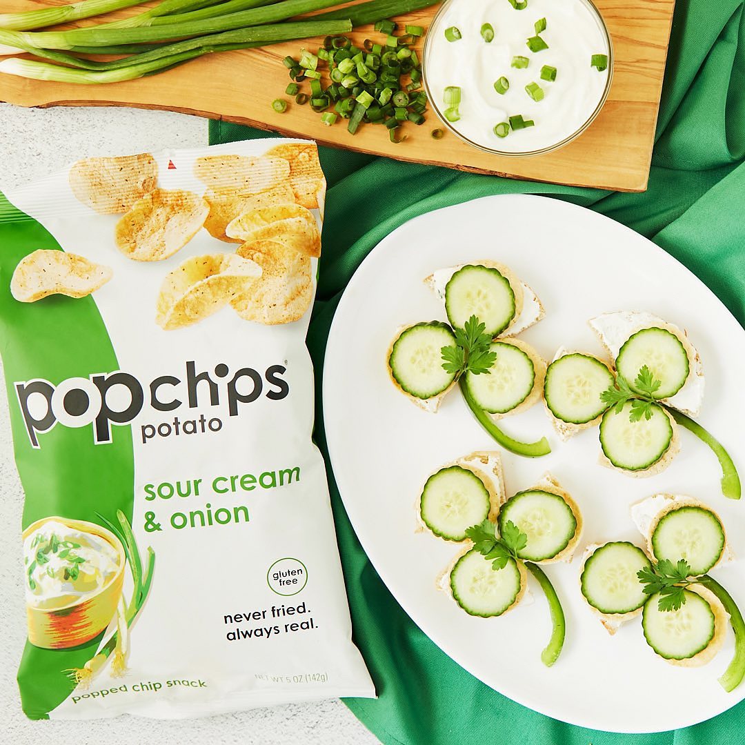 Sour Cream and Onion Shamrock Bites with Popchips