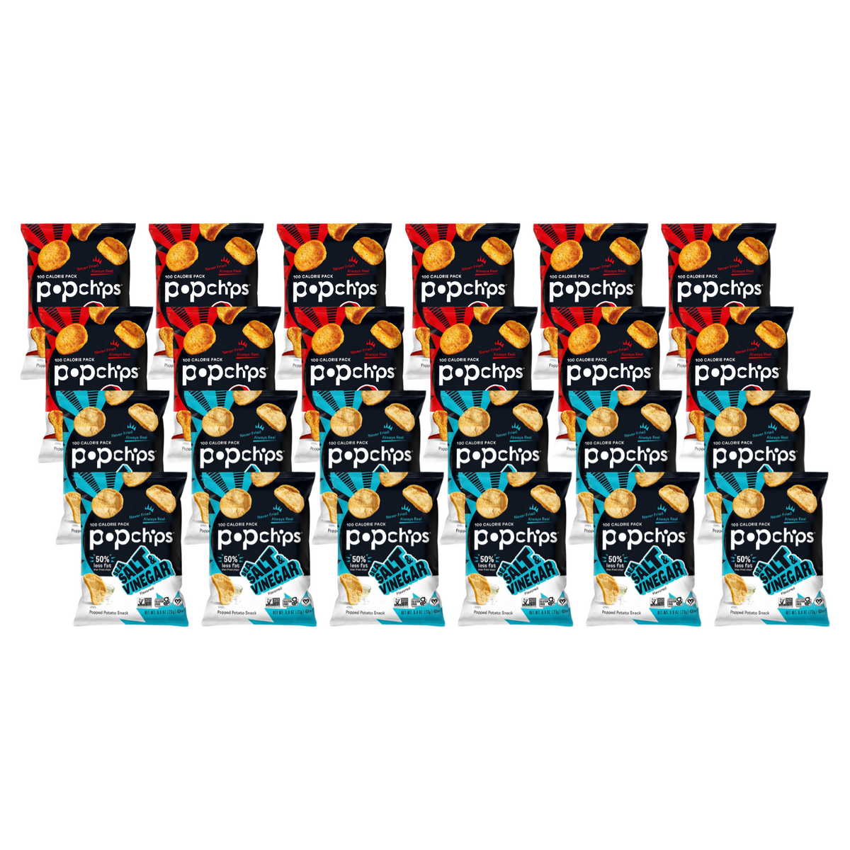 PopChips .8 OZ & 5 OZ BBQ/Sea Salt Variety Pack