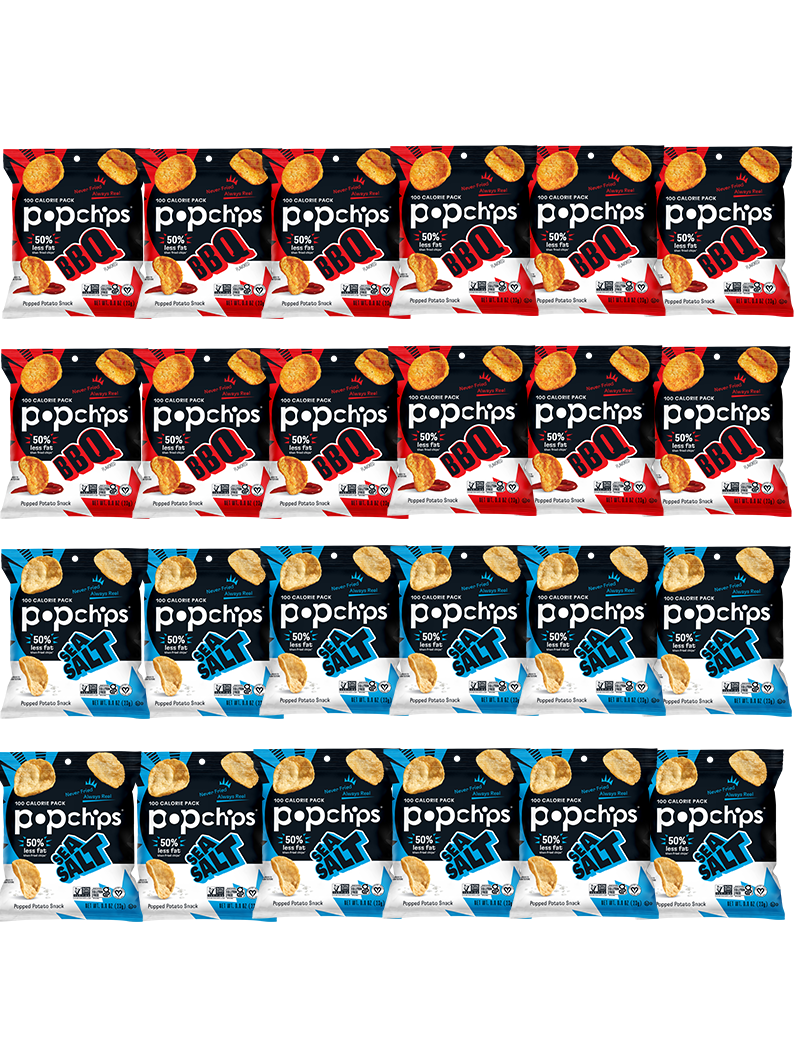 Popchips .8oz & 5oz BBQ & Sea Salt Variety Pack