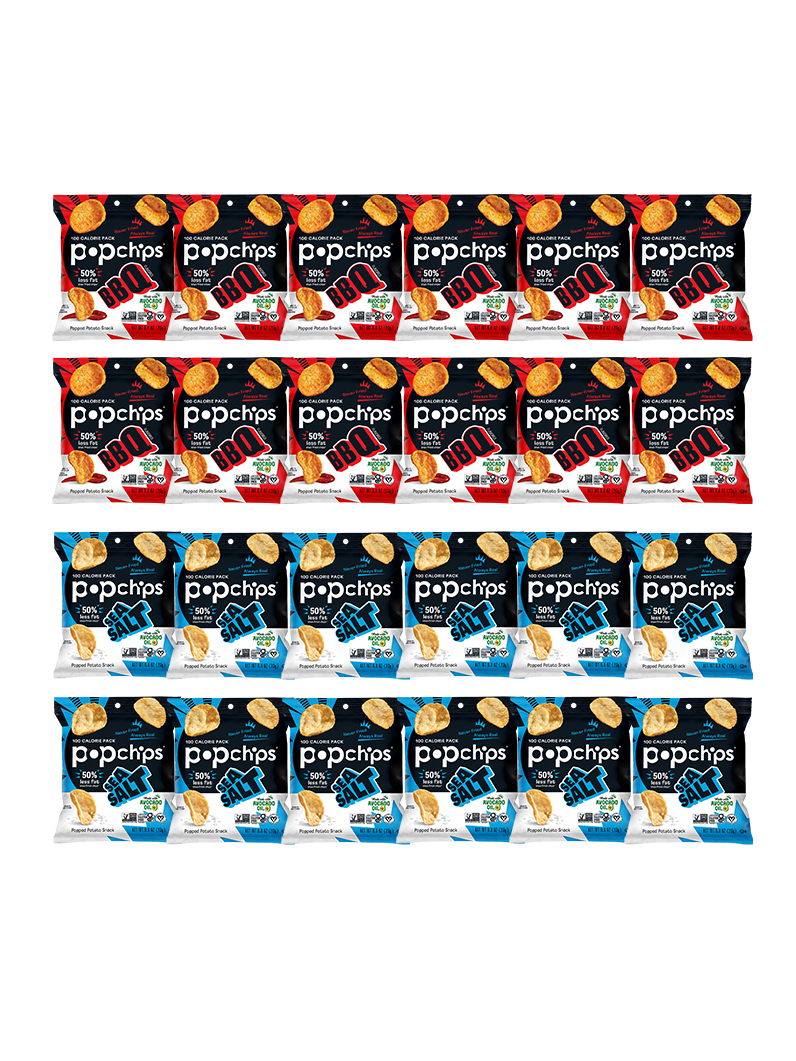 Popchips .8oz & 5oz BBQ & Sea Salt Variety Pack