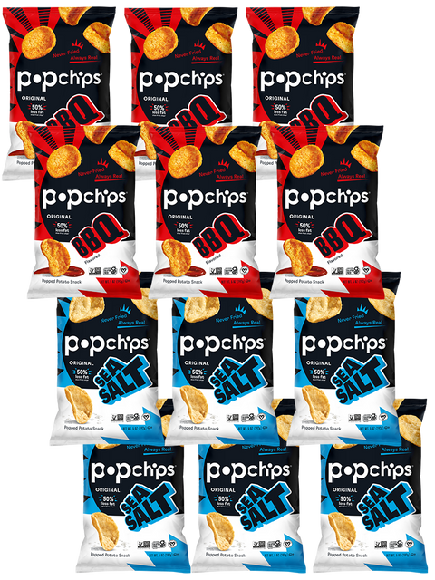 Popchips .8oz & 5oz BBQ & Sea Salt Variety Pack
