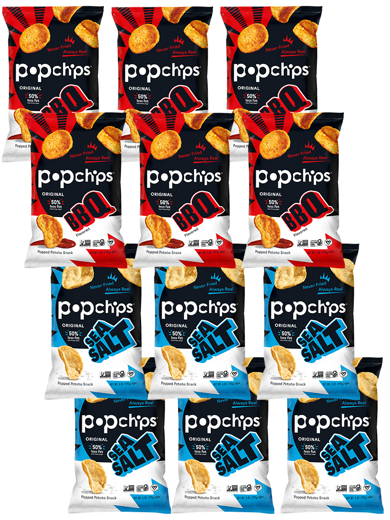 Popchips .8oz & 5oz BBQ & Sea Salt Variety Pack